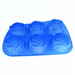 Silikónová forma na mydlo v tvare ruže - 6 ks 