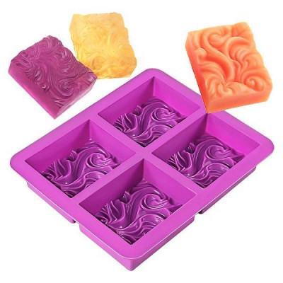 Silikónová forma na mydlo vlny - 4ks