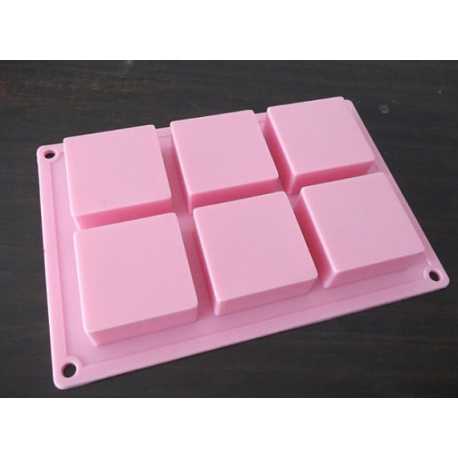 Silikonová forma na mýdlo vaničky čtverce 6 ks