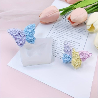 Silikónová forma na mydlo kvety s motýľom