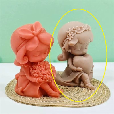 Silikónová forma na mydlo a sviečku 3D dievčatko s králikom