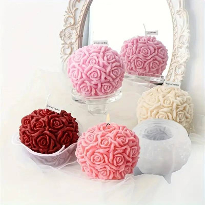 Silikónová forma na mydlo a sviečku 3D ruža XXV.