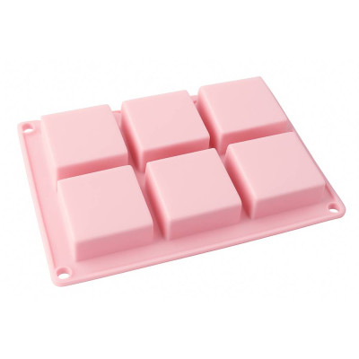 Silikonová forma na mýdlo vaničky čtverce 6 ks
