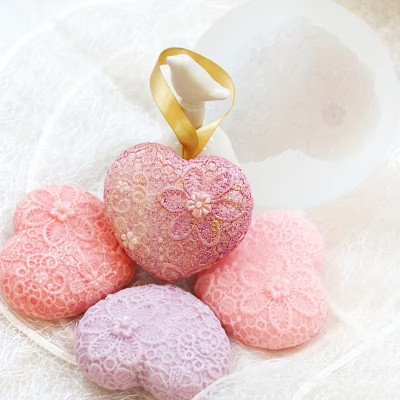 Silikónová forma na mydlo krajkové srdiečko II.