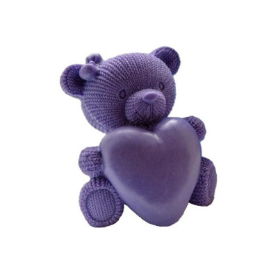 Silikónová forma na mydlo a sviečku veľký macko so srdiečkom