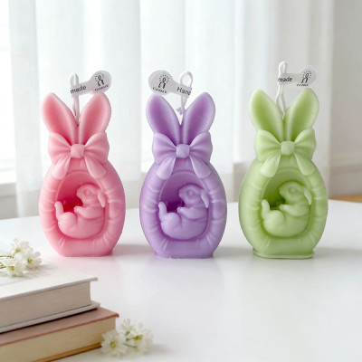 Silikónová forma na mydlo a sviečku 3D veľkonočný zajačik V.