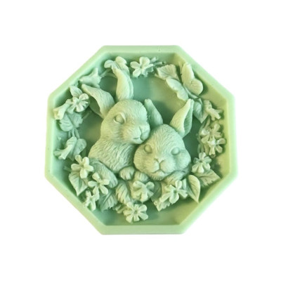 Silikónová forma na mydlo dvaja králici