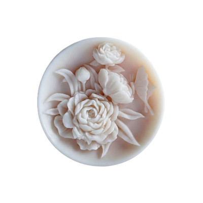 Silikónová forma na mydlo kvety s motýľom