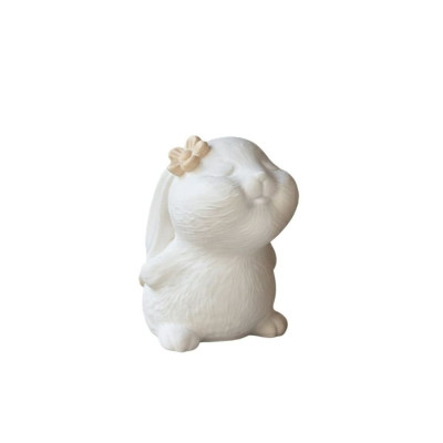 Silikónová forma na mydlo a sviečku 3D zajačik s kvetinkou