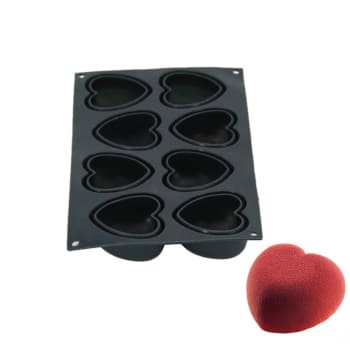 Silikónová forma na mydlo oblé srdiečka - 8ks